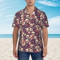 thumbnail image 2 of Balery Skull rock music record Camisas hawaianas de manga corta para hombre, camisas playeras de corte holgado, camisas de vacaciones con botones,Medium, 2 of 7