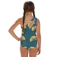 thumbnail image 2 of Whosucclay Ginkgo Leaf Pattern Girls One Piece Swimsuit with Cover Up, Polyester Material Removable Bra Adjustable Strap Girls' Cover Up One Piece Swimsuit for Beach, 11-12 Years Old, 2 of 9
