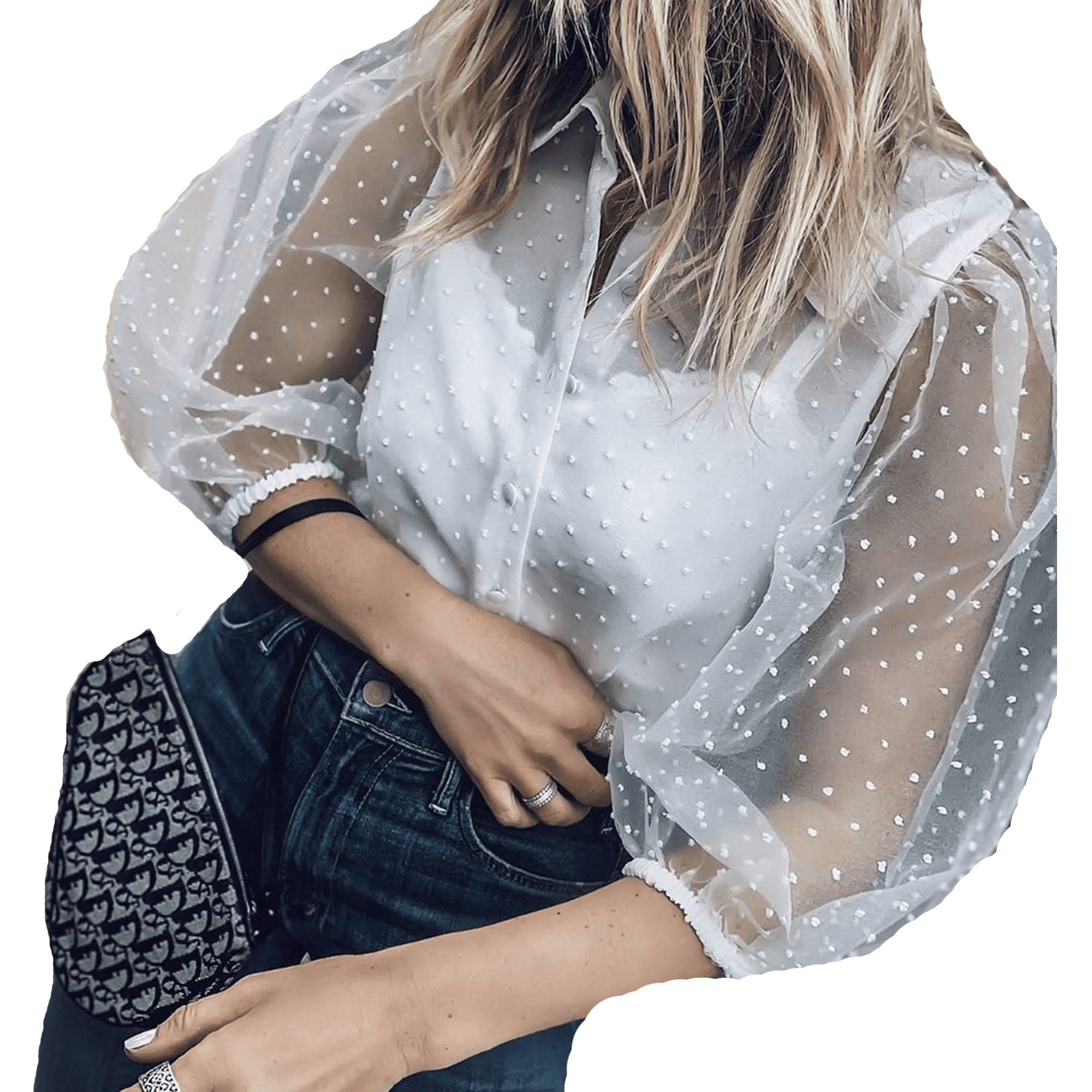floral mesh sleeve top