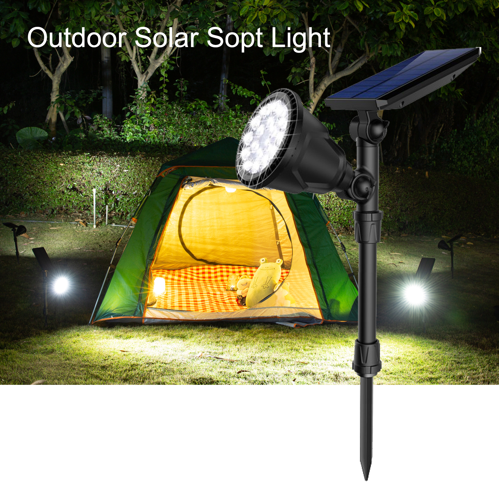 Bright Solar Landscape Spotlights, Solar Powered Wall Lights 2in1