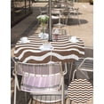 thumbnail image 5 of Hokiten Outdoor Tablecloths with Umbrella Hole & Zipper, Brown White Round Tablecloth 54 Inch, Modern Abstract Waves Water Ripple Striped Waterproof Table Cloth, Patio/Pool/Picnic Table Covers, 5 of 7