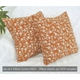 thumbnail image 5 of Floral Pillow Covers Vintage Flower Cushion Covers Rustic Grand Millennial Style Pillow Cases for Throw Pillows Home Decor for Sofa Couch Bed 18”x18” Set of 2 Cinnamon Brown & Cream White, 5 of 8