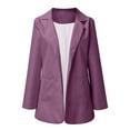 thumbnail image 2 of Gvmfive Women's Solid Lapel Neck Suit Coat Pockets Slim Outwear Blazer, 2 of 4