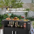 thumbnail image 3 of Stainless Steel Grill Cart with Storage Cabinet & Prep Table - Outdoor BBQ Bar Cart with Hooks & Spice Rack for Backyard & Patio, Black, 3 of 8
