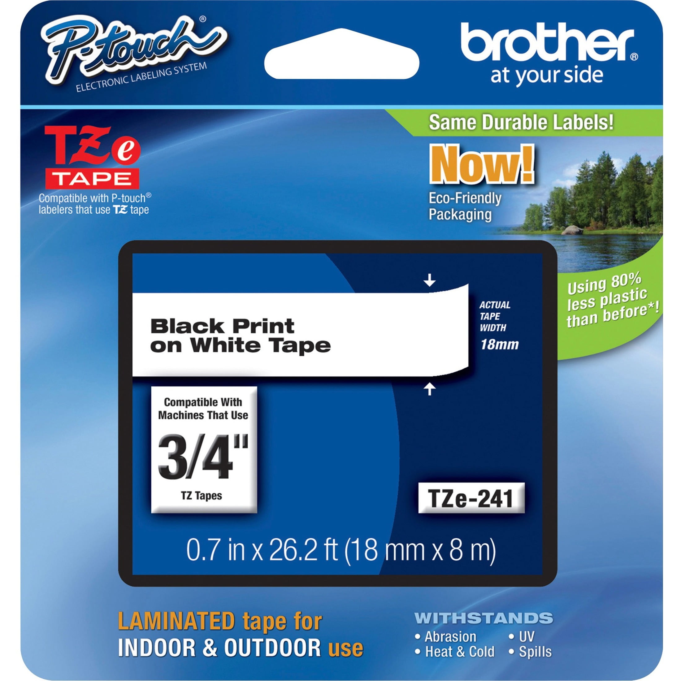 Details about   Compatible with Brother TZ-S241 Strong Adhesive Black On White Label P-Touch 18 