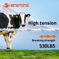 thumbnail image 3 of Electric Fence Poly Rope 656 ft, 1/4 inch, with 6 Stainless Steel Conductors for Horses & Large Animals, White, 3 of 7