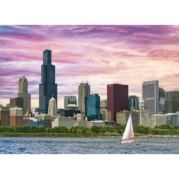 EuroGraphics Chicago Skyline Jigsaw Puzzle – Iconic City Architecture Along Lake Michigan