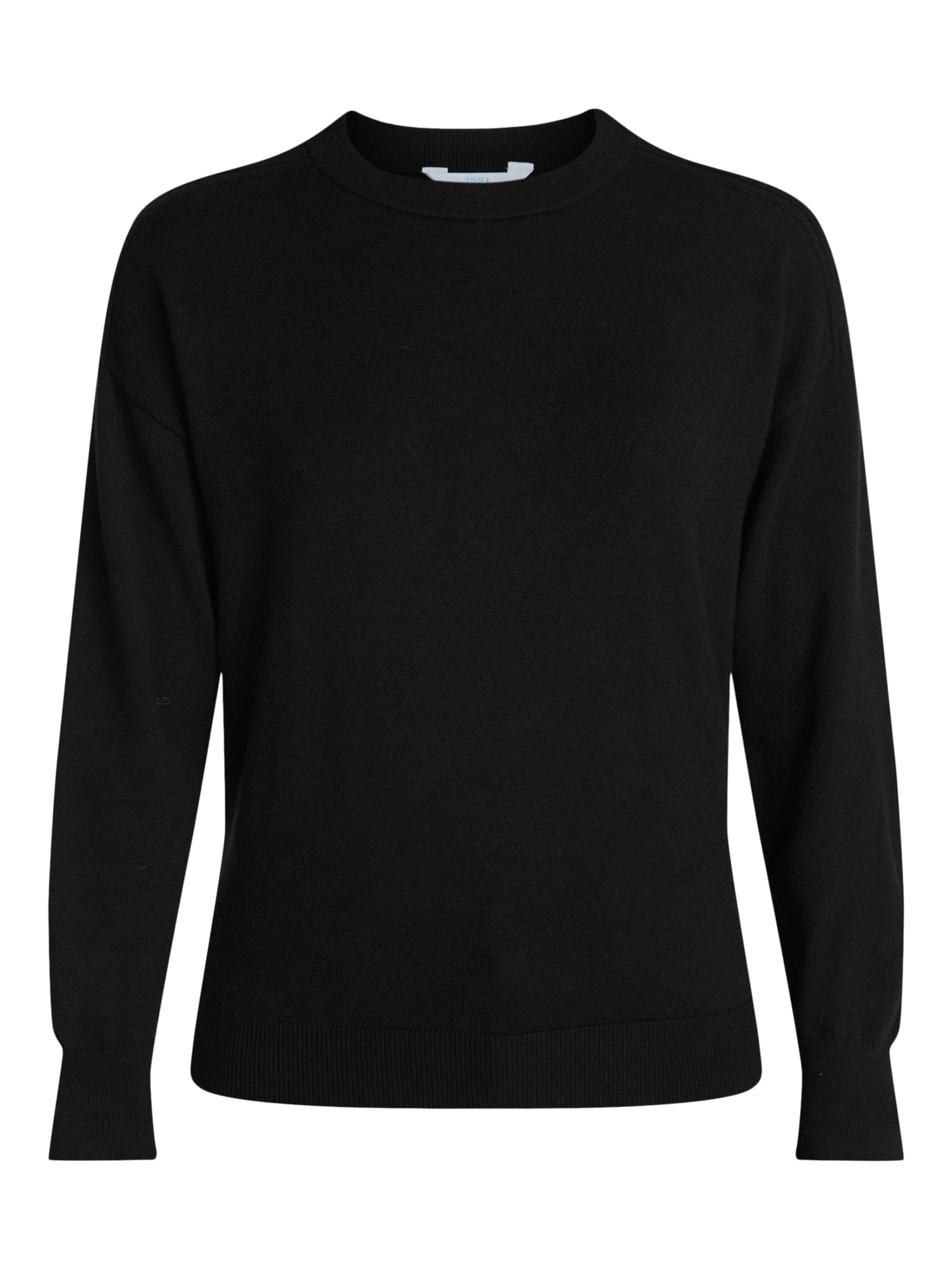 Time and Tru Women's Crewneck Sweater with Long Sleeves, Lightweight, Sizes XS-XXXL