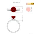 thumbnail image 5 of ANGARA Lab Grown 2.1 Ct Prong-Set Round Ruby Solitaire Engagement Ring for Women in 14K White Gold (Size-8mm) | July Birthstone, Birthday, Anniversary, Jewelry Gift for Women | Lab-Grown Ruby Ring, 5 of 7
