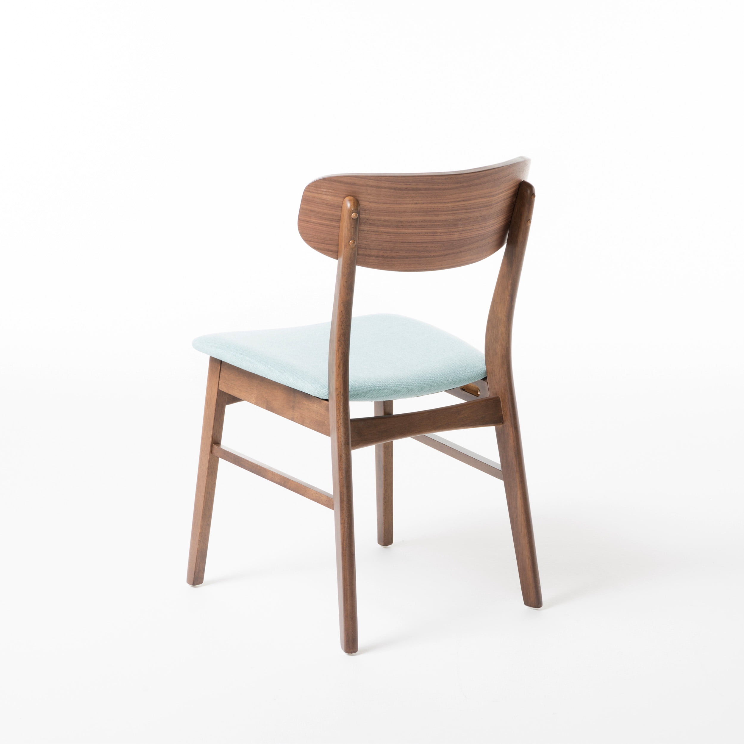 Noble House Lucas Indoor Mint Fabric Walnut Finish Dining Chair, Set of 2