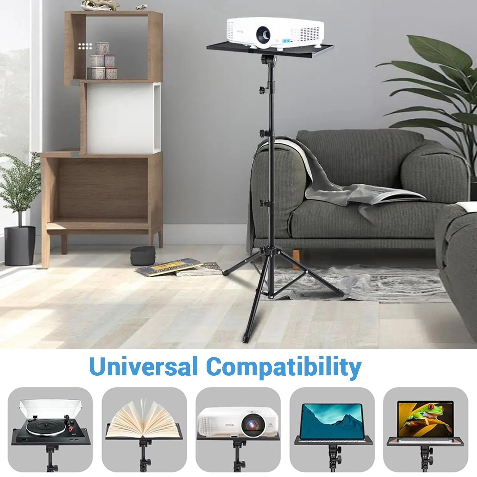 Laptop Stand, Projector Stand, Adjustable Height 26 to 63 Inch Laptop Tripod Stand, Portable Tripod Tall Floor for Office Home or Studio