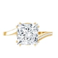 thumbnail image 5 of Rosec Jewels Certified Moissanite Princess Cut Engagement Ring 3 Carat - Designer Bypass Ring for Women - 8 mm - D-VS1 Quality, 14K Yellow Gold, US 7.50, 5 of 9