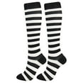 thumbnail image 4 of Chaussettes de Compression 20-30mmhg Longueur Genou Sport Chaussettes de Compression Unisexes pour Course Cyclisme, Noir Blanc, P/M, 4 of 8