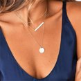 thumbnail image 3 of Turandoss Delicate Layering Choker Bar Y-Necklaces Set for Women 14K Gold Plated Hammered Disc Pendant Adjustable Choker Trendy Personalized Jewelry Birthday Gifts for Her Girls, 3 of 7