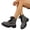 Black, variant on IEMIEMIEM Women's Rhinestone Platform Combat Boots Lace Up Chunky Heel Lug Sole Glitter Ankle Boots Sparkly Fashion Booties for Party Daily Wear Red 5 Wide