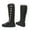 Black, variant on Women Knee High Boots Round Toe Buckles Riding Boots Recovery Comfy Western Boots