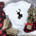 thumbnail image 3 of Gibobby Camisas de Navidad para mujer Camiseta de manga corta con cuello redondo y estampado de y de nieve para mujer(Blanco,CH), 3 of 4