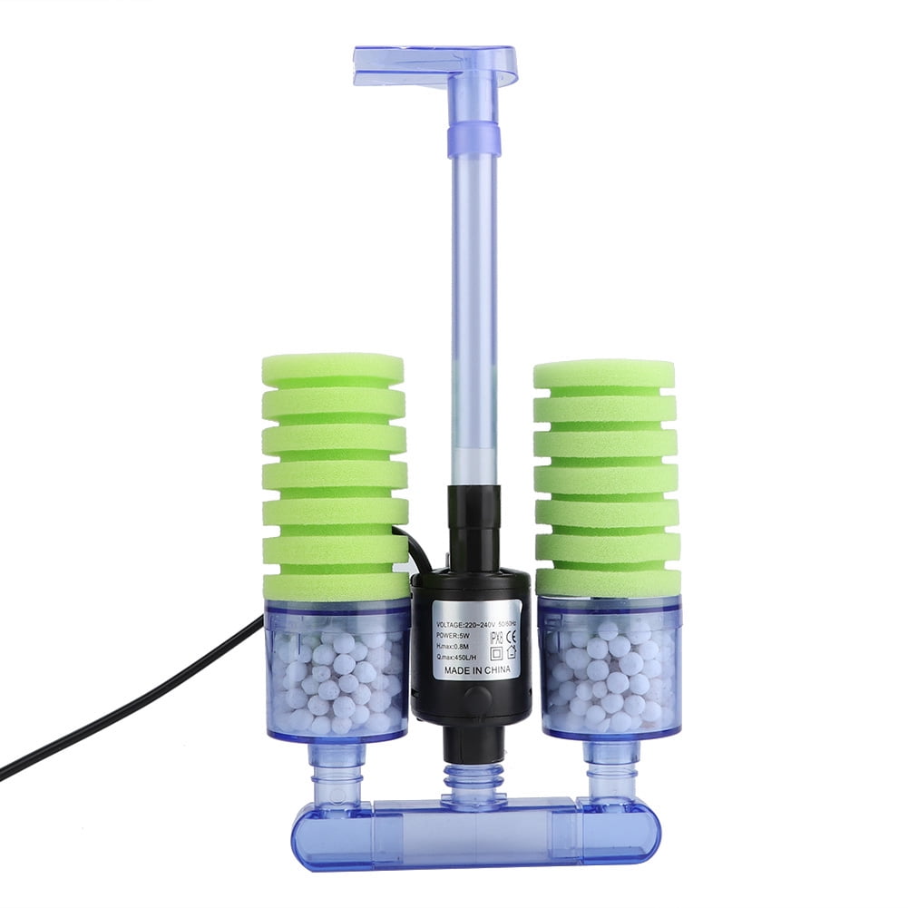 Suodoka Mini Aquarium Fish Tank Sponge Filter with Submersible Water Pump, XY-2902, 7.08 inches / 18 cm