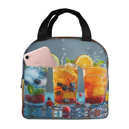 Insulated Lunch Bag for Women Men - Refreshing Fruit Infused Drinks Leakproof Cooler Lunch Box for Women Men  Lunch Tote Bags for Work School Picnic Travel