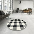 thumbnail image 3 of Ahgly Company Indoor Rectangle Contemporary Light Black Checkered Area Rugs, 5' x 8', 3 of 6