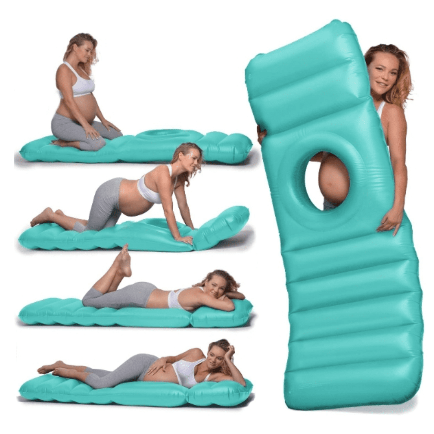 The Original Inflatable Pregnancy Pillow with Hole for Stomach Sleeping - Full Body Maternity Support for Pregnant Belly, Back, HIPS - Relax, Yoga, Babymoon,