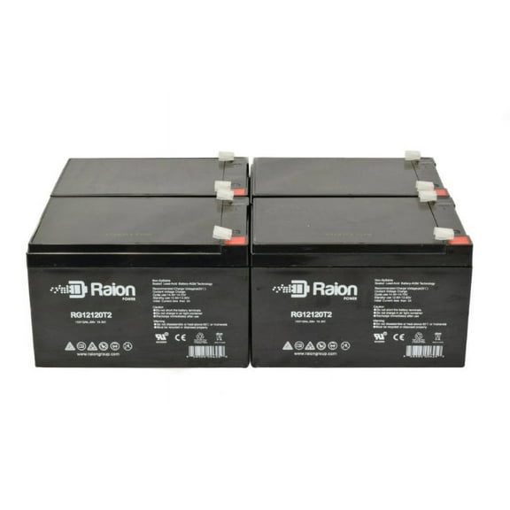 Raion Power 12V 12Ah Battery for Mongoose Scooter CBAL24V450 - 4 Pack