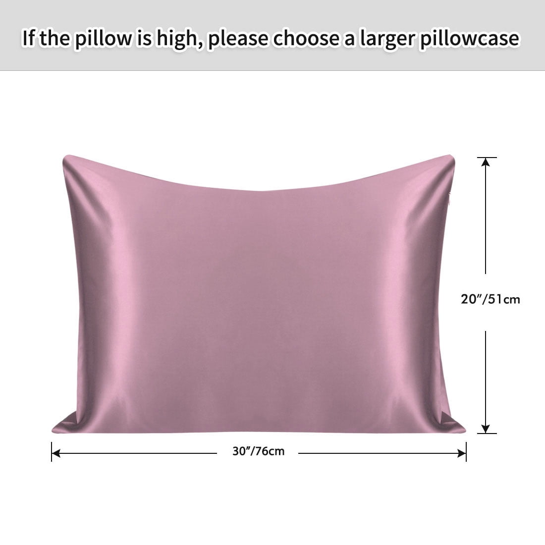 Silk Pillowcase Both Side Silk Care For Hair And Skin With Zipper Mauve Queen