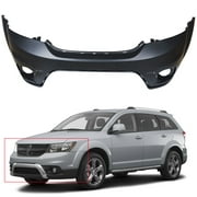 munirater Primered Front Plastic Bumper Cover Fascia Replacement for 2011-2017 Dodge Journey with Fog Lamp Hole 5YB55TZZAB