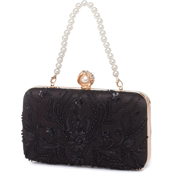 Kwuty Clutch Purses for Women Evening Bag Sequins Beaded Party Handbag Wedding Purse