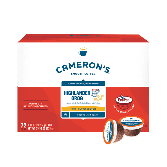 Cameron's Coffee Highlander Grog Light Roast EcoPods Coffee -72 ct