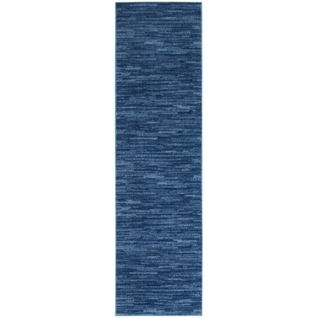 Pemberly Row Contemporary 2' x 6' Navy Blue Outdoor Indoor/Outdoor Rug
