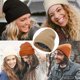 thumbnail image 5 of Gorro para mujer, hombre, gorro de invierno, gorros con puños para mujer, gorros cálidos, 5 of 5