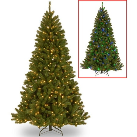 National Tree Pre-Lit 7.5' North Valley Spruce, 3-Function LED Lights