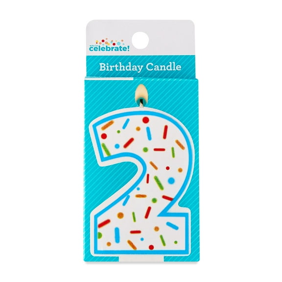 Multicolor Confetti Number 2 Birthday Candle, by Way To Celebrate