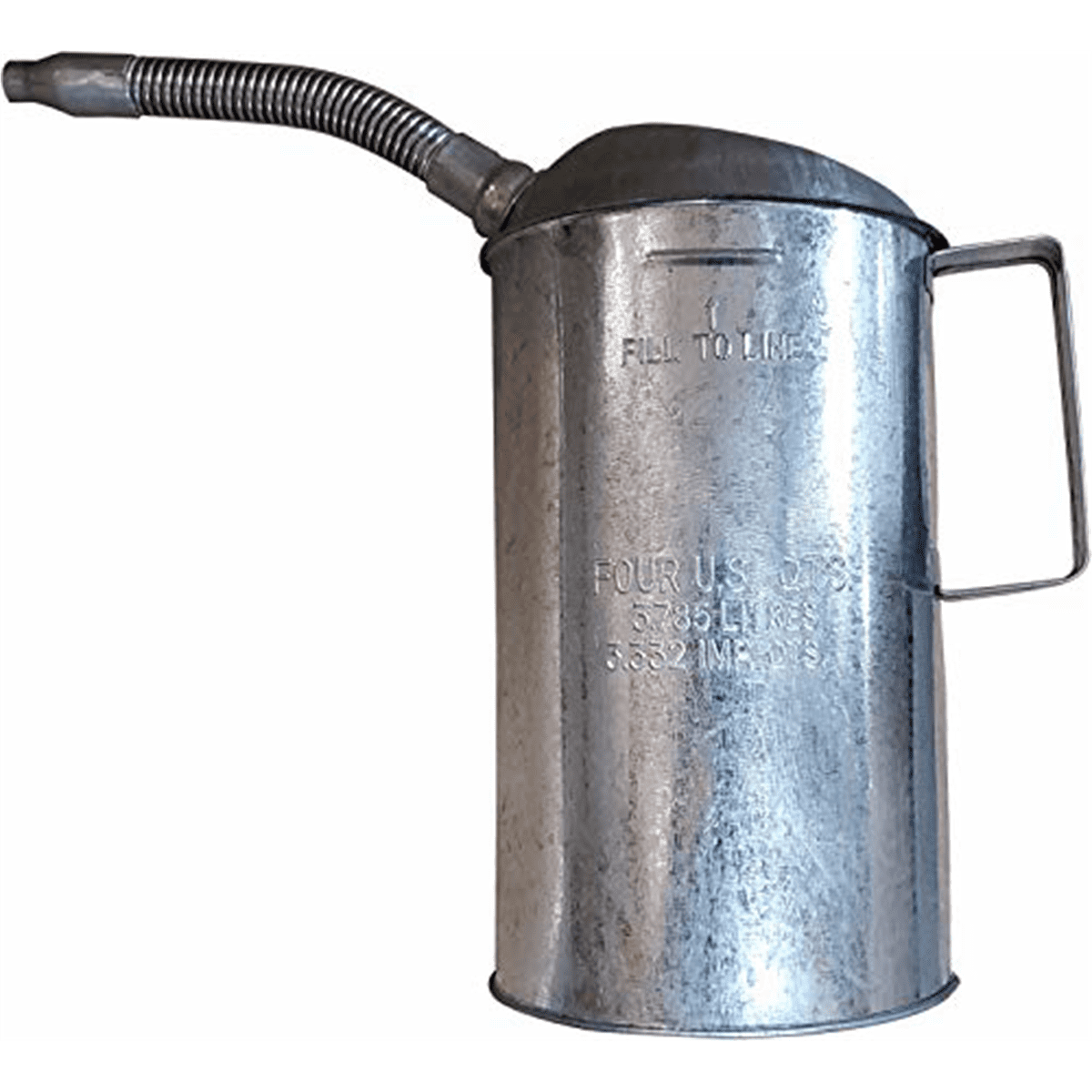 Edelmann LubriMatic Measuring Cup, Galvanized Metal, Spill Proof, 4 Quart