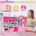 thumbnail image 2 of Play Kitchen Set - 5 in 1 Kids Kitchen Play Set with Cooking Toys & Play Food, Mini Pink Kitchen for Girls 3-8, 2 of 7