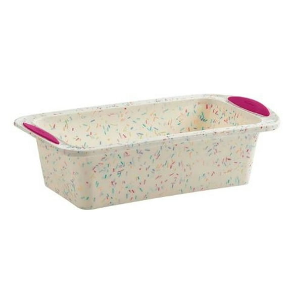 Trudeau White Confetti Silicone Loaf Pan