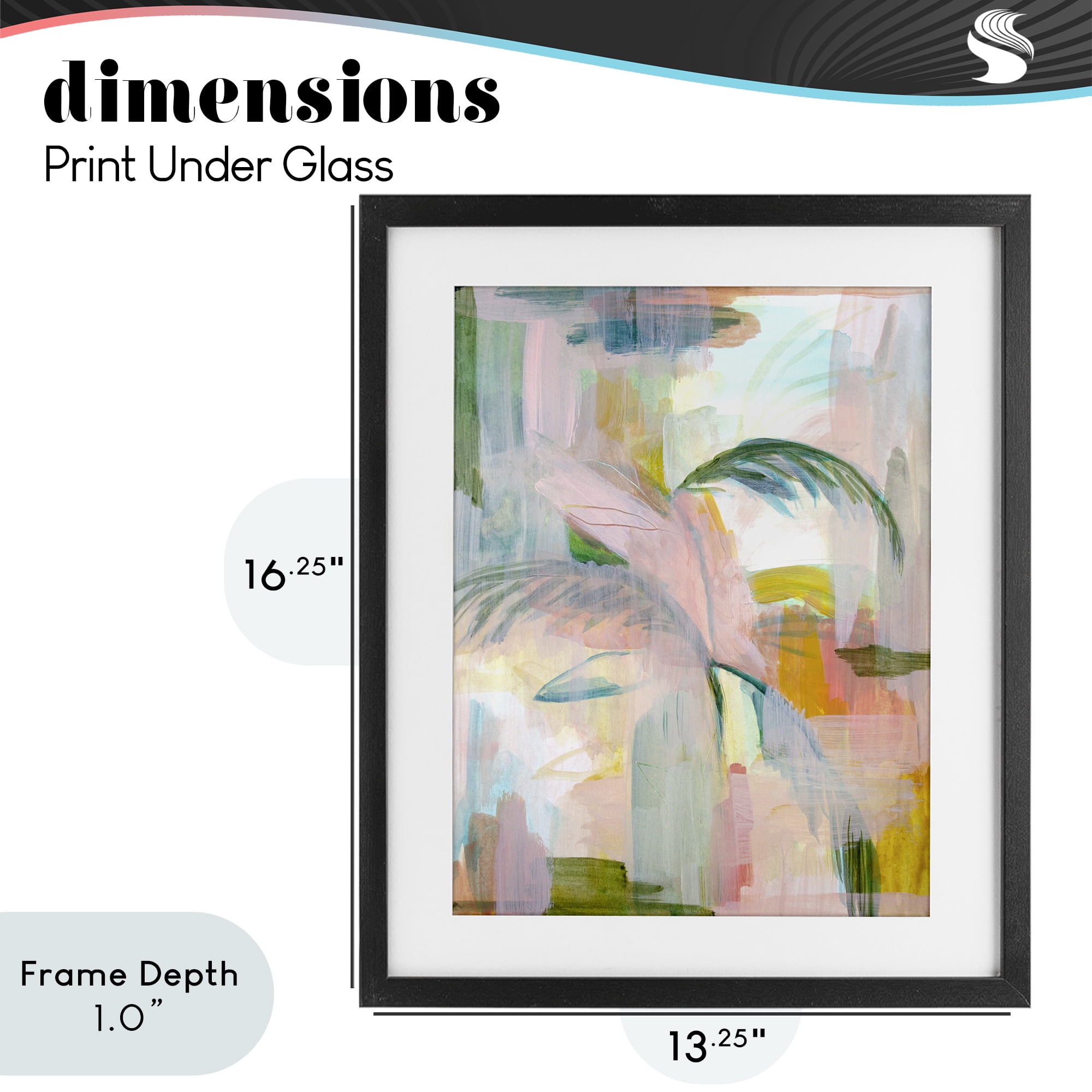 Stupell Industries Palm City Expression Black Framed Print Under Glass, design by Gemma Bardot