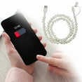 thumbnail image 5 of USB C Cable 66W 2 in 1 Multi USB to USB C Fast Charging Cable 3.3FT Cute Beaded Phone Charger Pearl USB Type C Charger Cord, 5 of 6