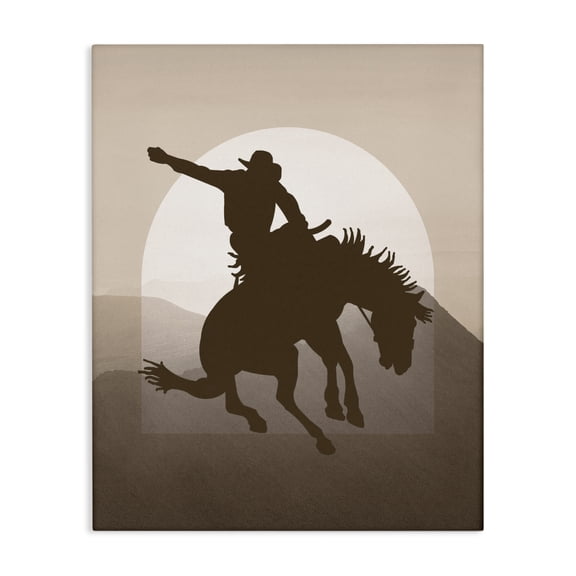 Stupell Industries Modern Modern Cowboy Silhouette Canvas Art, 16 x 20, by Karen Smith