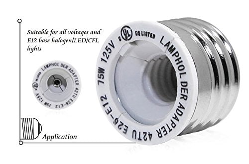 TORCHSTAR E26 to E12 Adapter - Medium Screw (E26/E27) to Candelabra Screw (E12) Socket Reducer Adapter Converter, Heat-Resistant, Anti-Burning, No Fire Hazard, Pack of 2