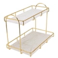thumbnail image 2 of Estante de almacenamiento Sincero de metal dorado 2 niveles impermeable para baño cocina dormitorio, 2 of 10