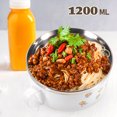 thumbnail image 4 of Bol Alimentaire Isolé avec Couvercle pour Préparation de Repas Prévient la Contamination Acier Inoxydable 1200ml, 4 of 8