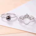 thumbnail image 4 of EeaseMX Anillo de proyección 2 en 1 con 100 idiomas de "Te amo", circonita en forma de corona, joyería de cobre, regalo para pareja (plata), 4 of 7