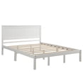thumbnail image 5 of PORKISS Queen Size Platform Bed Frame with Headboard, Wood Platform Bed with Slat Support, White, 5 of 10