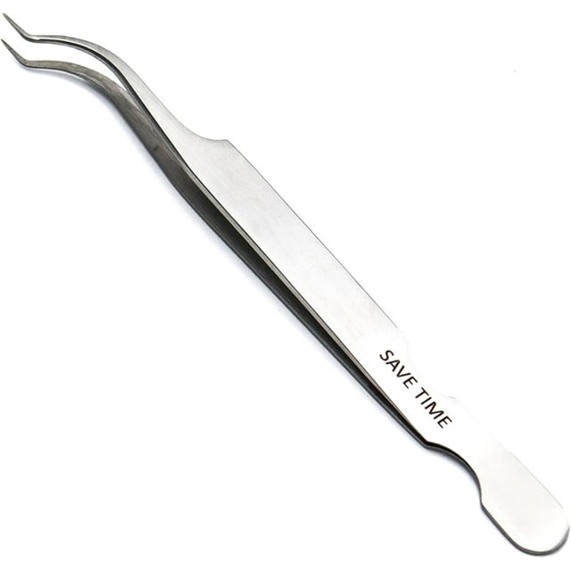 LLBA Pince à Cils Professionnelle pour Volume, Outil d'Application de Faux Cils / Multi-Formes et Objectifs / Pince Antidérapante pour Volume, Isolation et Cils Classiques (Argent, Gain de Temps Coin Intérieur)