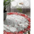 thumbnail image 3 of Valentine''s Day Stripe Plaid Love Fitted Round Tablecloth, Eucalyptus Leaves Table Cover with Elastic Edge, Waterproof, 54" (Round), Red Love, 3 of 4