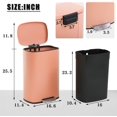 thumbnail image 5 of 13 Gallon / 50 L Kitchen Trash Can with Lid Step Trash Bin Fingerprint-Proof Garbage Bin Brushed Stainless Steel for Office Bedroom Bathroom , Pink, 5 of 8