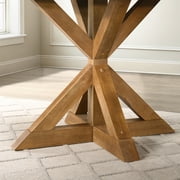 Roundhill Furniture Windvale Cross-Buck Base Dining Table, Oak
