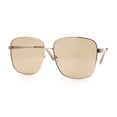 thumbnail image 4 of Womens Luxurious Oversized Rectangle Metal Rim Boyfriend Sunglasses Gold - Brown, 4 of 8